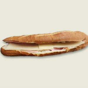 Sandwich jambon beurre et fromage